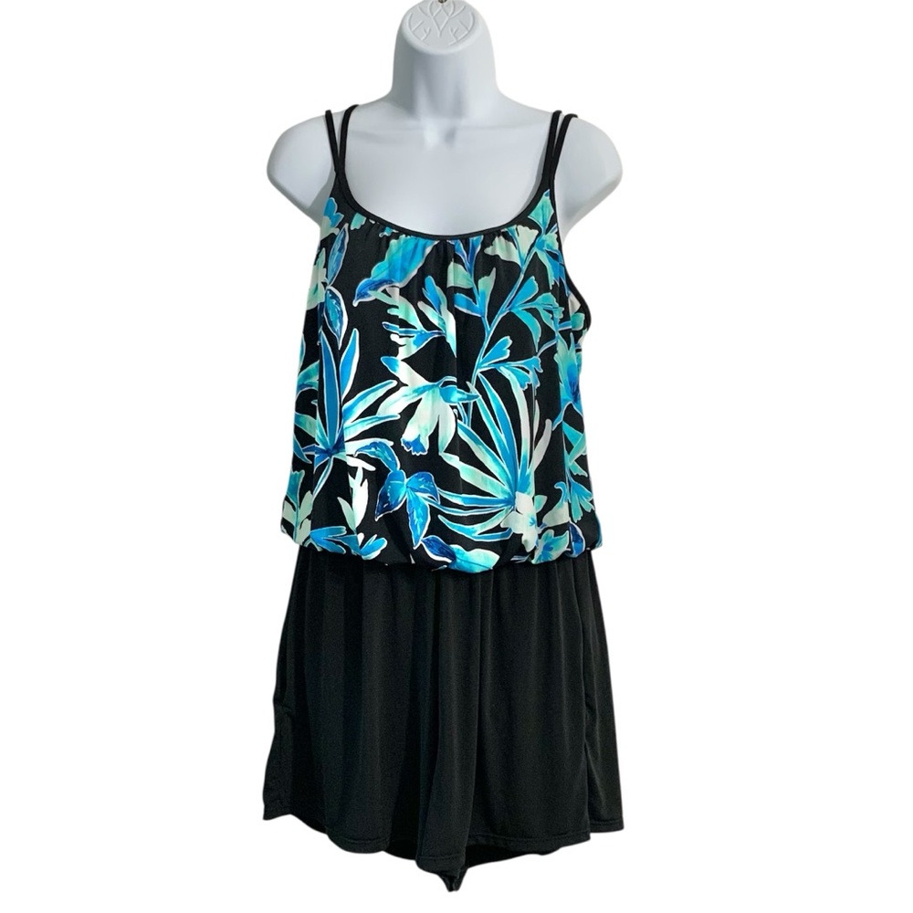 MAXINE of HOLLYWOOD Floral Print Black Romper